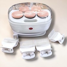 Conair Instant Heat Flocked Double Ceramic 1.5in Rollers 5 Hair Setter 4 Clips
