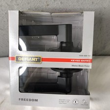 Defiant Freedom Keyed Entry Door Lever Matte Black Finish Lockset 2 Keys