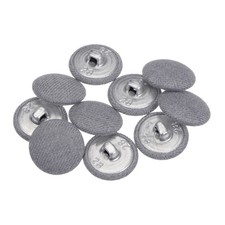 10pcs Fabric Cloth Covered Button 18mm Metal Round Sewing Buttons Grey