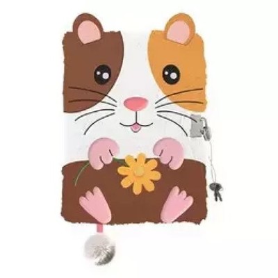 5903235669439 Pamiętnik A5 Włochacz z kłódką 3D My Little Friend Guine Pig 96 k.