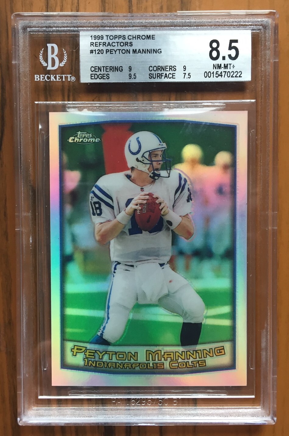 Peyton Manning 1999 TOPPS CHROME REFRACTOR #120  BECKETT BGS 8.5