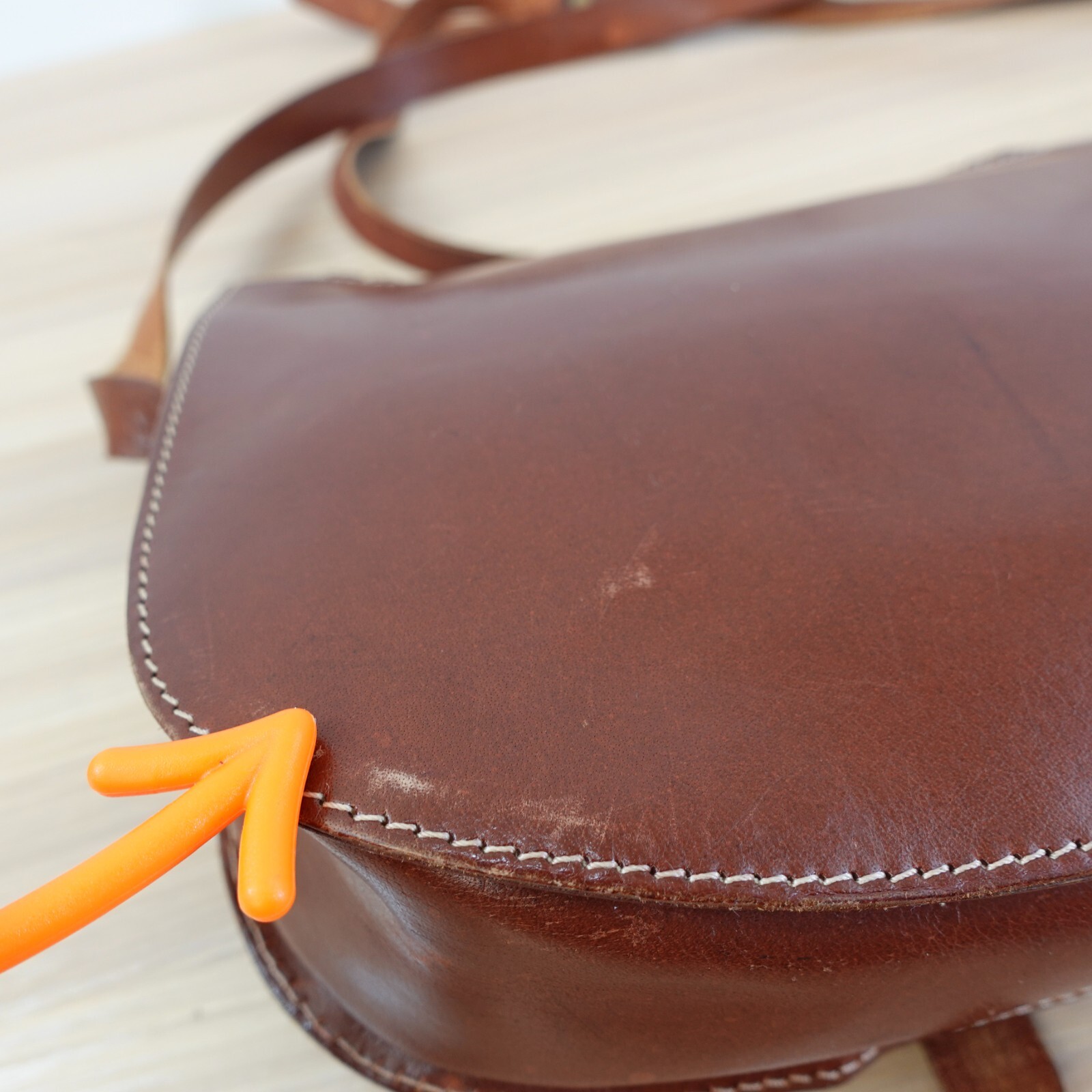 Saddle Leather Patchwork Western Bag Small Brown … - image 13