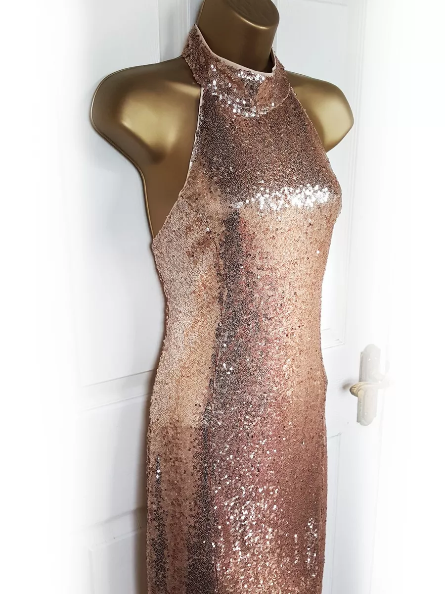 Missguided rose gold sequin clearance dress
