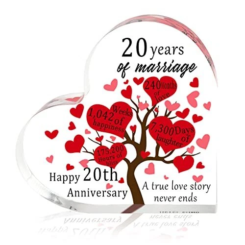 Acrylic 20 Years of Marriage Anniversary Gifts for Couple Happy