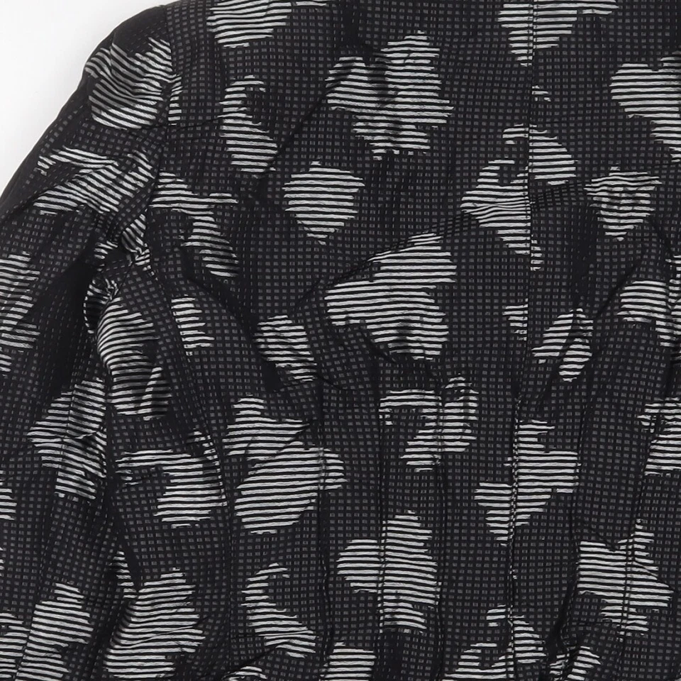 Armani Collezioni Womens Black Geometric Jacket Blazer Size 16 Button - Pleated - Image 4 of 4