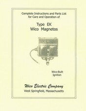 Wico Type EK Magneto Instructions and Parts List (please read description)