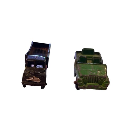 VINTAGE Mini US ARMY Metal TROOP TRANSPORT TRUCK&JEEP 2" long JAPAN - Picture 2 of 7