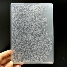 3D Plastic Embossing Folder Template Lace Pattern Texture A6 Size for Card Makin