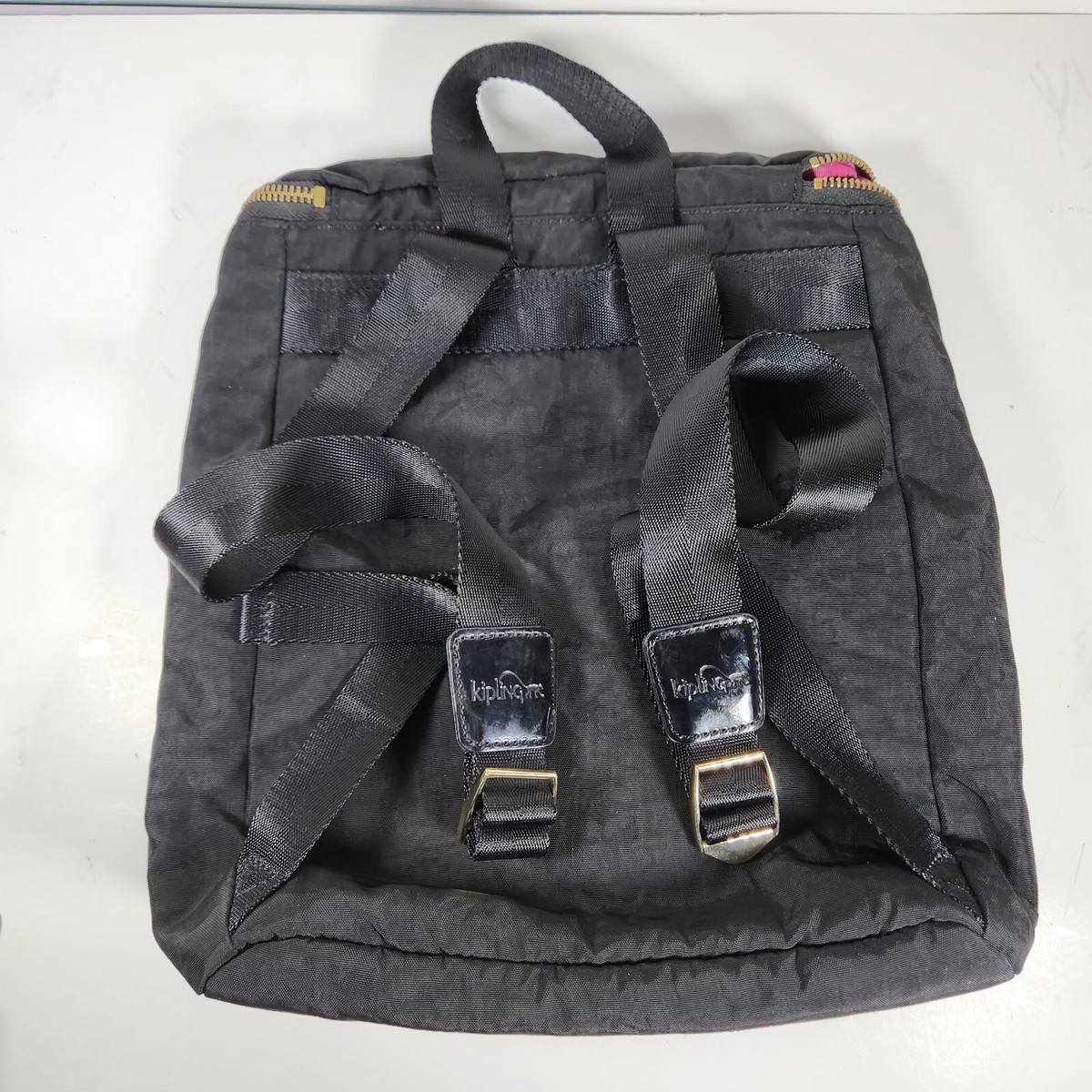 Kipling Black Carter Backpack Shoulder Bag Gold Zipper Monkey Shaki City Zip Small Backpack main image 4