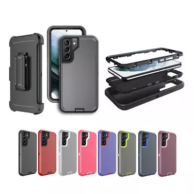 CELLONG For Samsung Galaxy S22 Heavy Duty Hybrid Defender Rugged Case with Holster