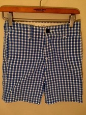 ABERCROMBIE - BLUE AND WHITE CHECK BOY SHORTS - 12