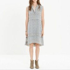 Madewell Grey Floral Shirtdress in Willowleaf - Size 0