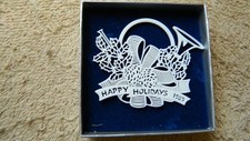 CORNING OPELLE 1989 HAPPY HOLIDAYS GLASS ORNAMENT NEW IN BOX FREE USA SHIPPING