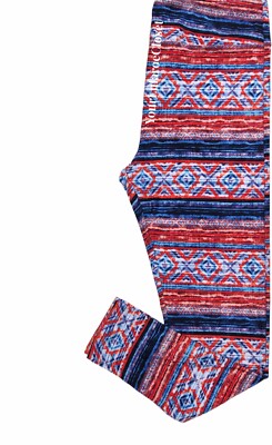 Lularoe LEGGINGS Red Blue Purple White Aztec Print Tall & Curvy TC NWT NEW