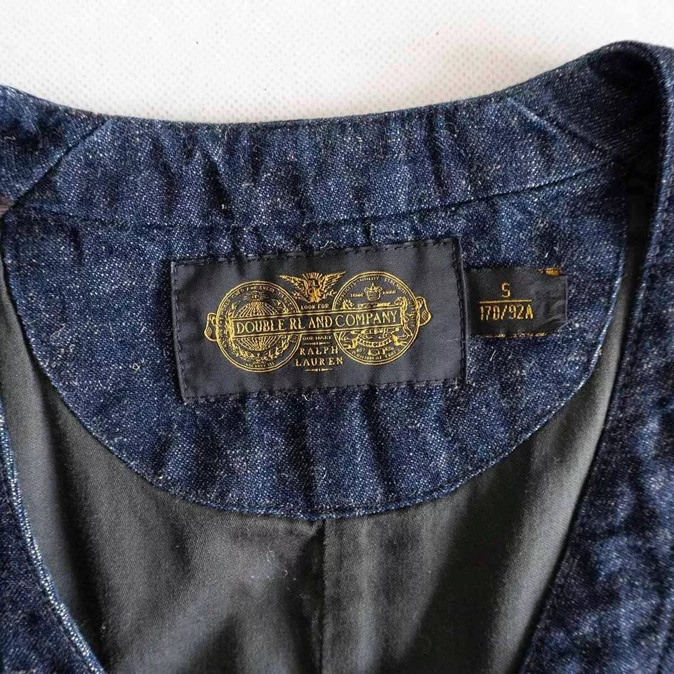 RRL Mitchell Vest Cotton x Hemp nep Denim 9.7oz Used good condition - Image 3 of 4