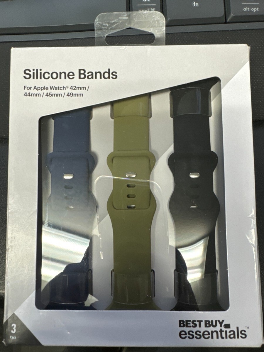 3x Best Buy Silicone Band for Apple Watch 42mm 44mm 45mm