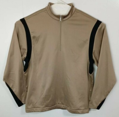 Nike Golf Pullover Sweater Therma Fit Half Zip Mens XL Tan Black