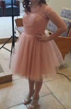 Coral Pink, knee length fit and flare style size 6 Party Dress by Sherri Hill