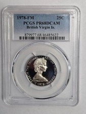 1978 FM 25 Cent PCGS PR68DCAM British Virgin Islands