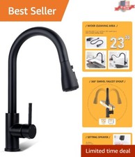 Kitchen Faucet with Pull Down Sprayer - Flexible Cleaning - 3 Setting Modes