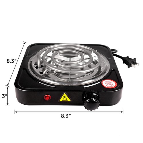 1000W Portable Electric Single Burner Hot Plate Cooktop RV Dorm Countertop Stove - Picture 5 of 7