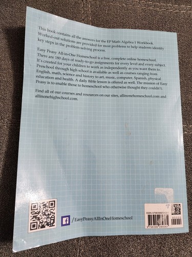EP Math Algebra 1 Workbook Answers - All In One Homeschool, Improve Your Algebra - Picture 4 of 7