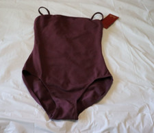 Mirella Women's Scoop Front Camisole Leotard, Size M Burgundy NEW