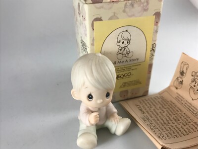 Precious Moments Figurine,15792 ''Tell Me A Story'', Dove Mark, 1985, NIB