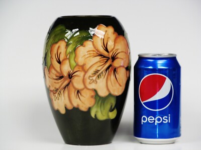 William Moorcroft Hibiscus ( Green ) Large Vase With Signature 7