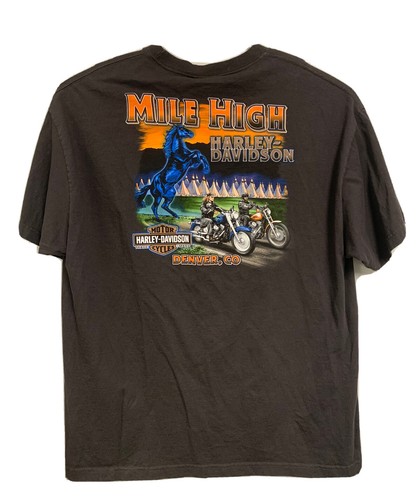 Harley Davidson Knucklehead Mile High Denver Colorado T Shirt Size XXL/2XL - Picture 6 of 8