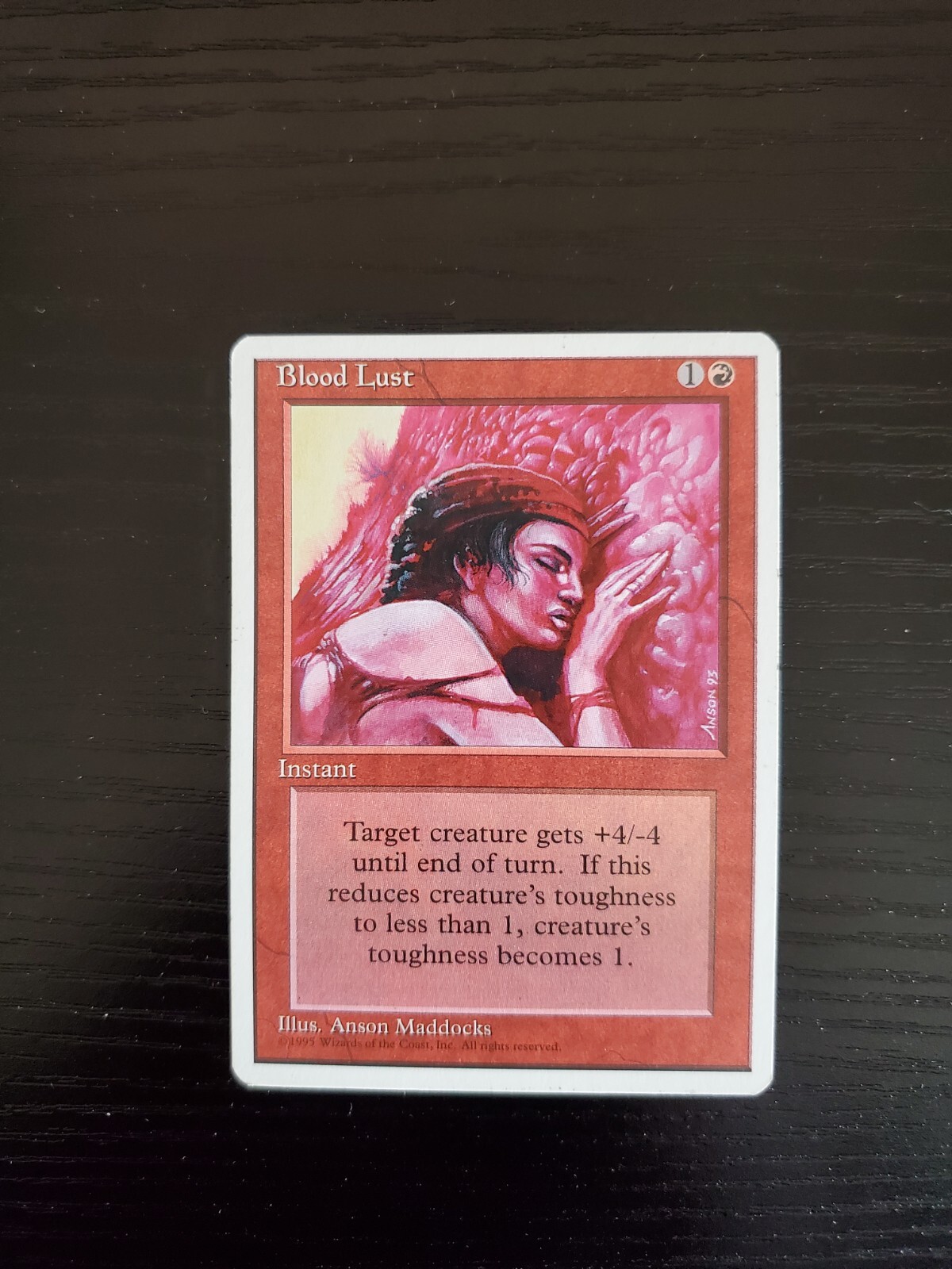 1995 MTG Magic the Gathering 4th Edition - Blood Lust - NM