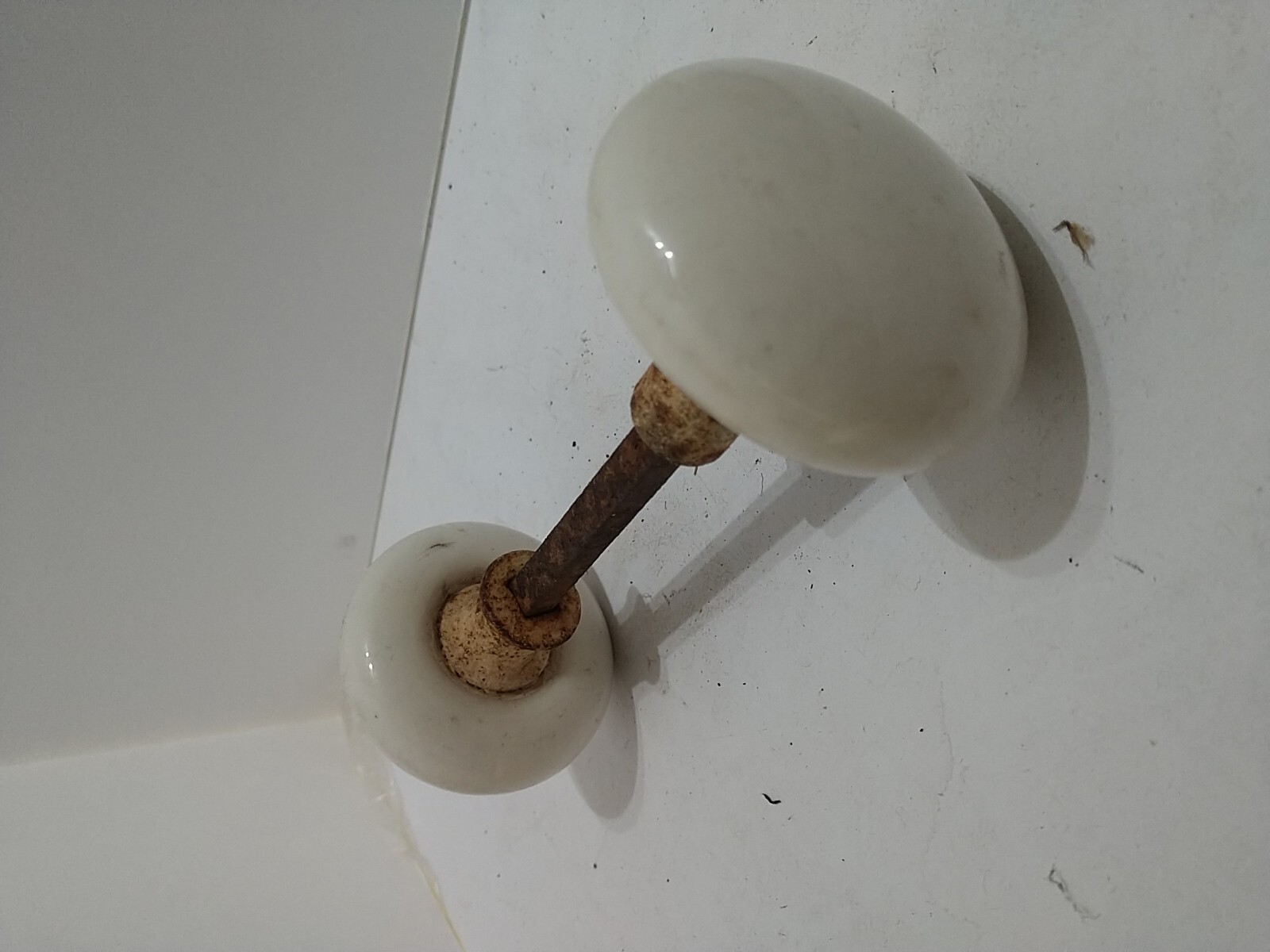 Antique Vintage Pair Mortise White Porcelain Door Knobs Victorian eBay