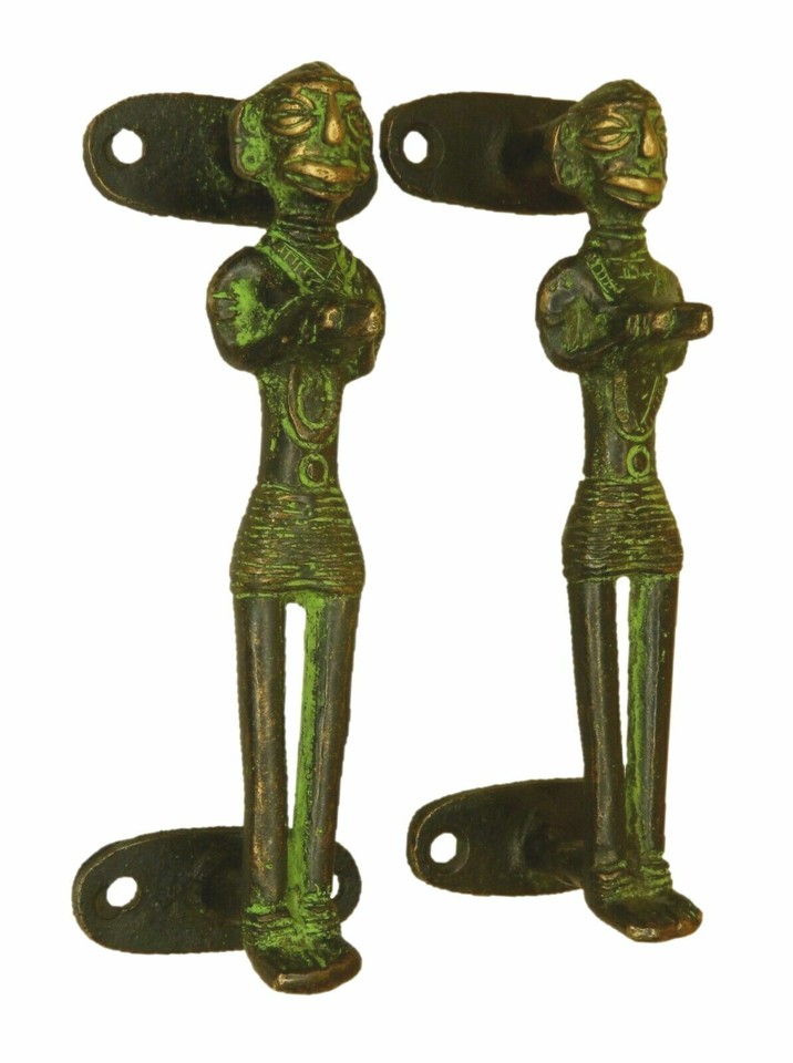 Tribal Lady Door Handle Victorian Style Handmade Brass Wardrobe Window