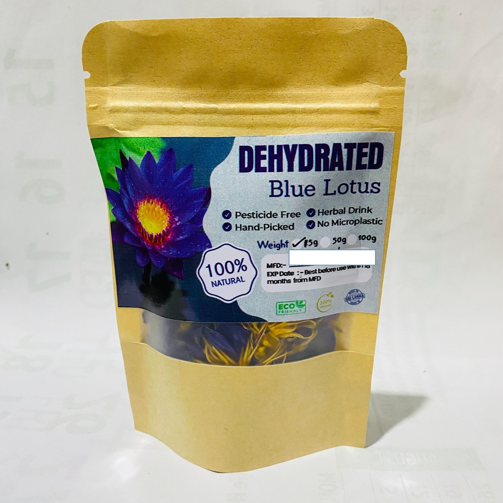 Blue Lotus Flower (Nymphaea Caerulea) Dried Organic Flowers Egyptian Tea/Smoke