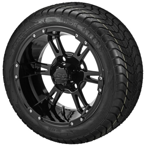 4 Golf Cart 215/4012 Street Tires on 12x7 Gloss Black Raptor Wheels eBay