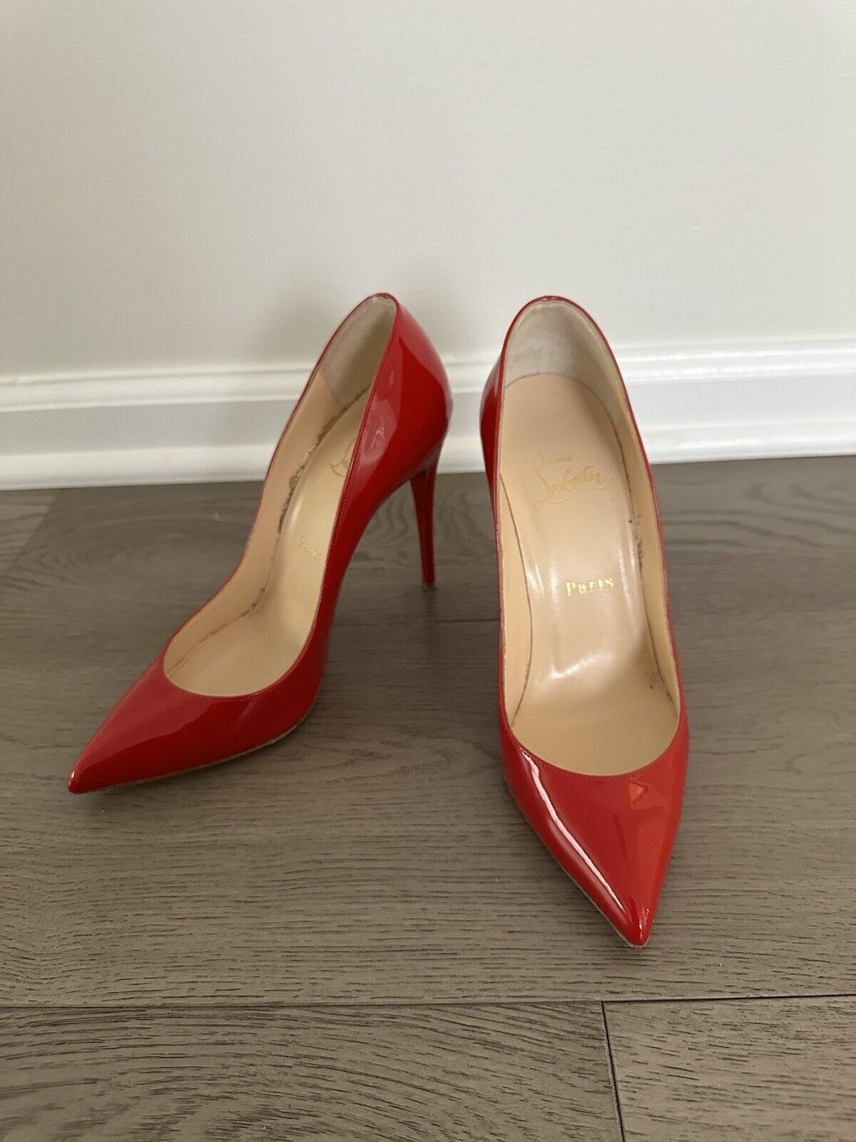 CHRISTIAN LOUBOUTIN PIGALLE RED PATENT LEATHER 10… - image 4