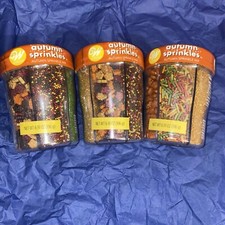 3x Wilton Sprinkle Mix-Autumn 6 Cell Leaves Pumpkins