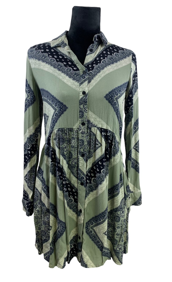 stradivarius green dress Stradivarius milkmaid poplin dress with puff sleeves in green gingham