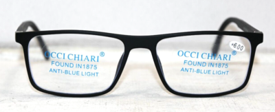 Occi Chiari Matte Black Square Frame Reading Glasses +6.00  display picture 1