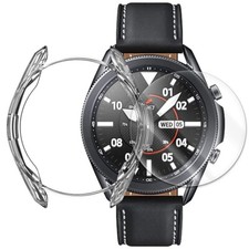 Clear Tempered Glass Screen Protector TPU Case for Samsung Galaxy Watch 3 45mm