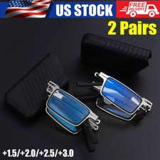 Foldable Reading Glasses Ultra Light Titanium Material Screwless Anti-Blue Light