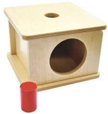 Montessori Infant Toddler Educational Toy - Imbucare Box with Small Cylinder