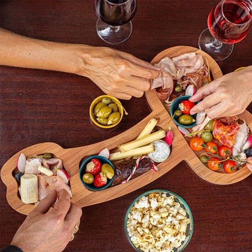 Wooden Cheese Board Serving Aperitif Charcuterie Tray Meat Cheese Platter Party - Picture 9 of 16