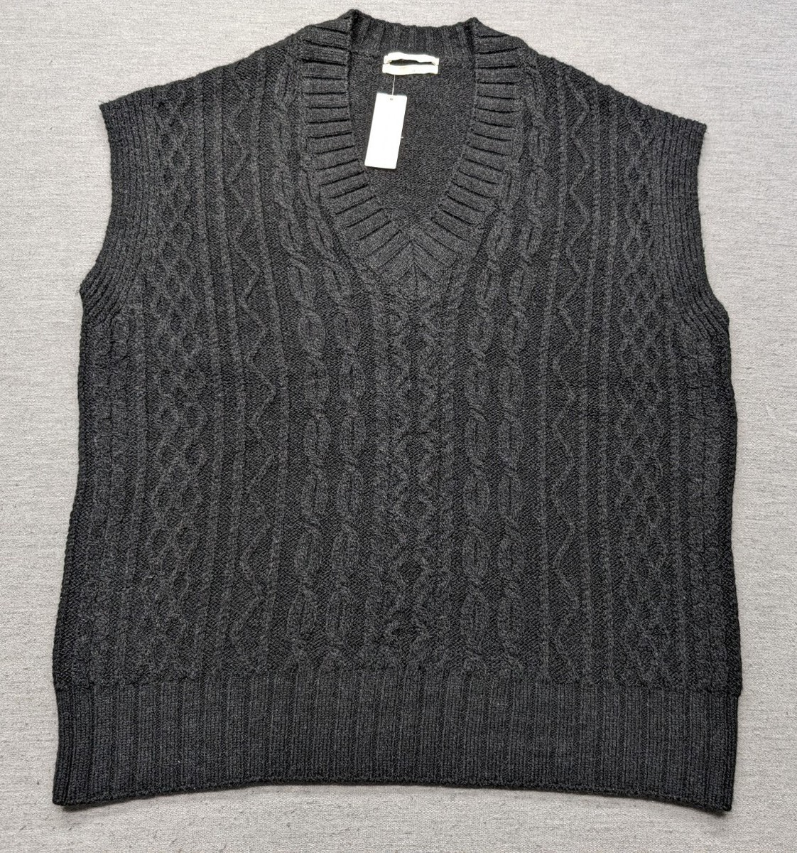 NWT By Anthropologie Oversized Cable Knit Sweater Vest Women's