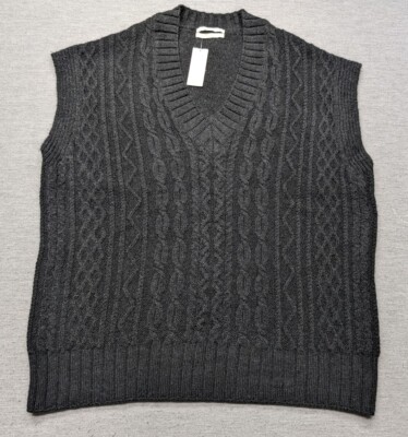 NWT By Anthropologie Oversized Cable Knit Sweater Vest Women's