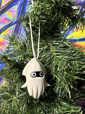 Super Mario Bros Blooper Squid  Christmas Ornament Upcycled