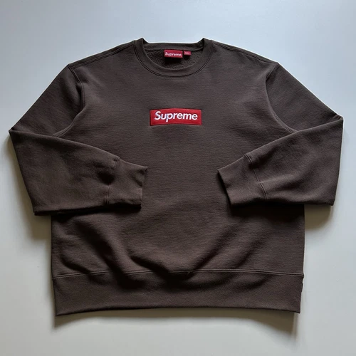 Sweat col rond Supreme Box Logo Bogo FW22 marron taille M rare