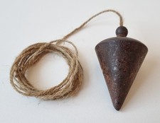 Tolles, altes Lot / Senklot f&uuml;r Maurer - aus Eisen mit Schnur - um 1900/20 - rar