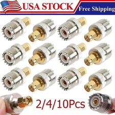 2/4/10Pcs SMA Male to UHF PL259 SO239 Female Connector Coax Adapter 50Ω Low Loss