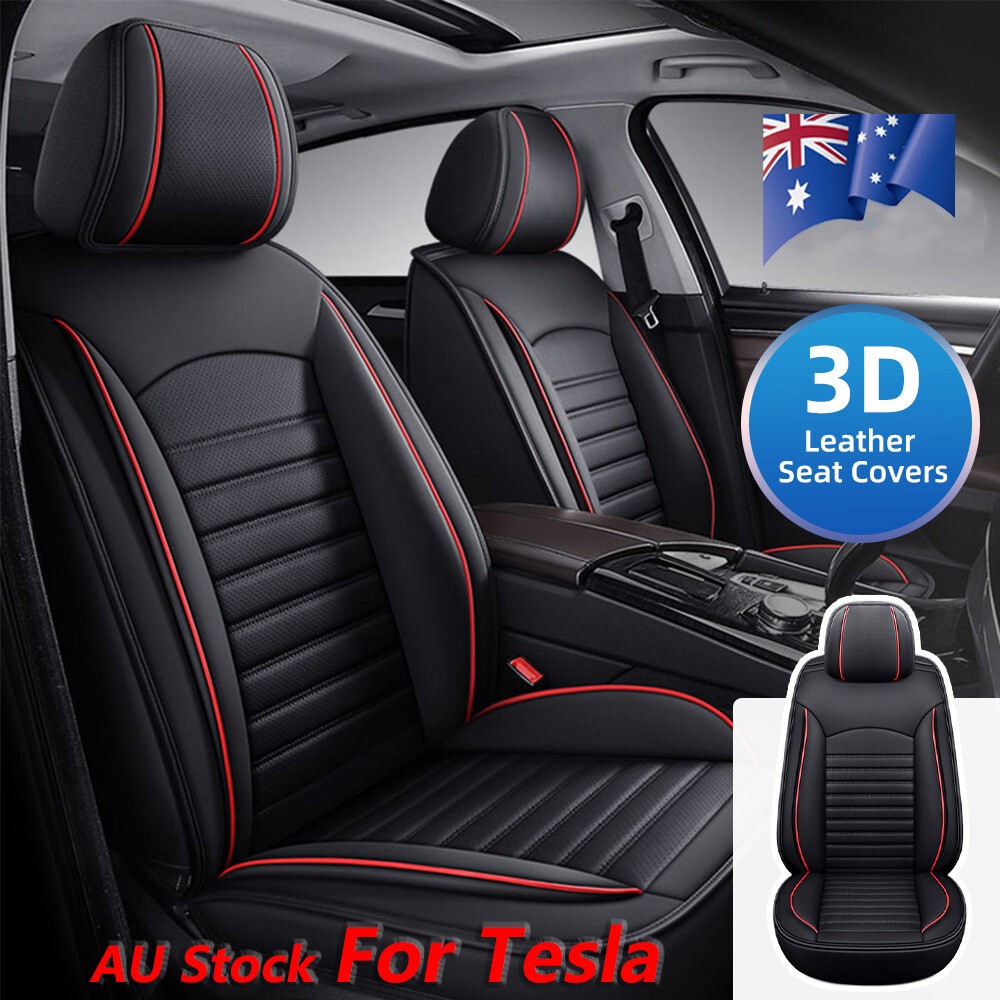 2Front Car Seat Cover For Tesla Model 3 Highland 3D Perforated Leather Protector